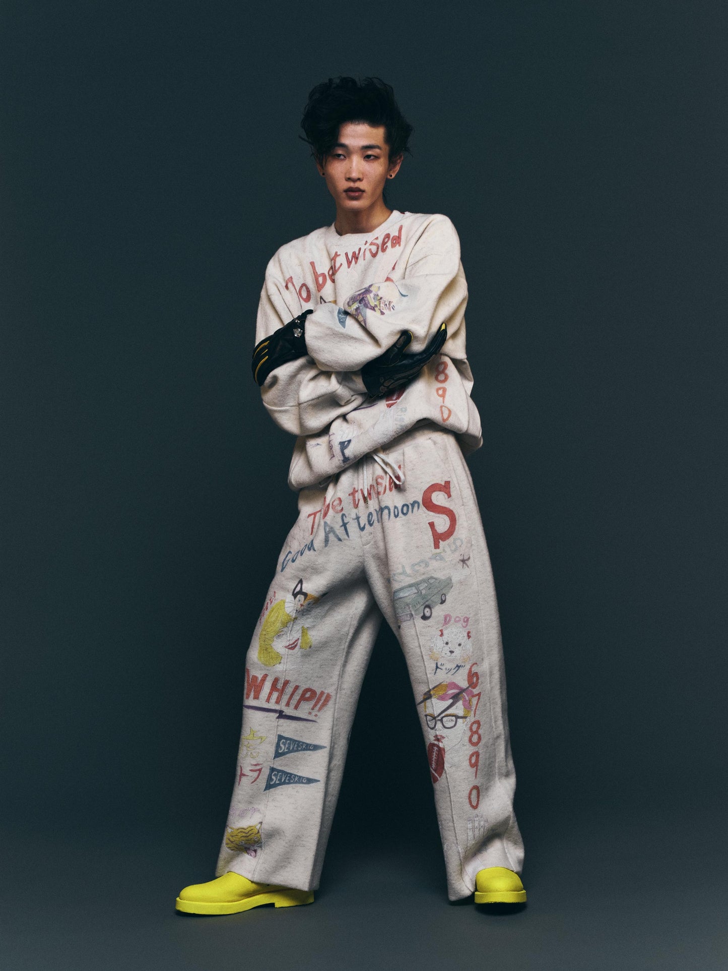 SW-SV-NGA-1007 / Graffiti Wool Sweat Shirt Ver,Ridawo
