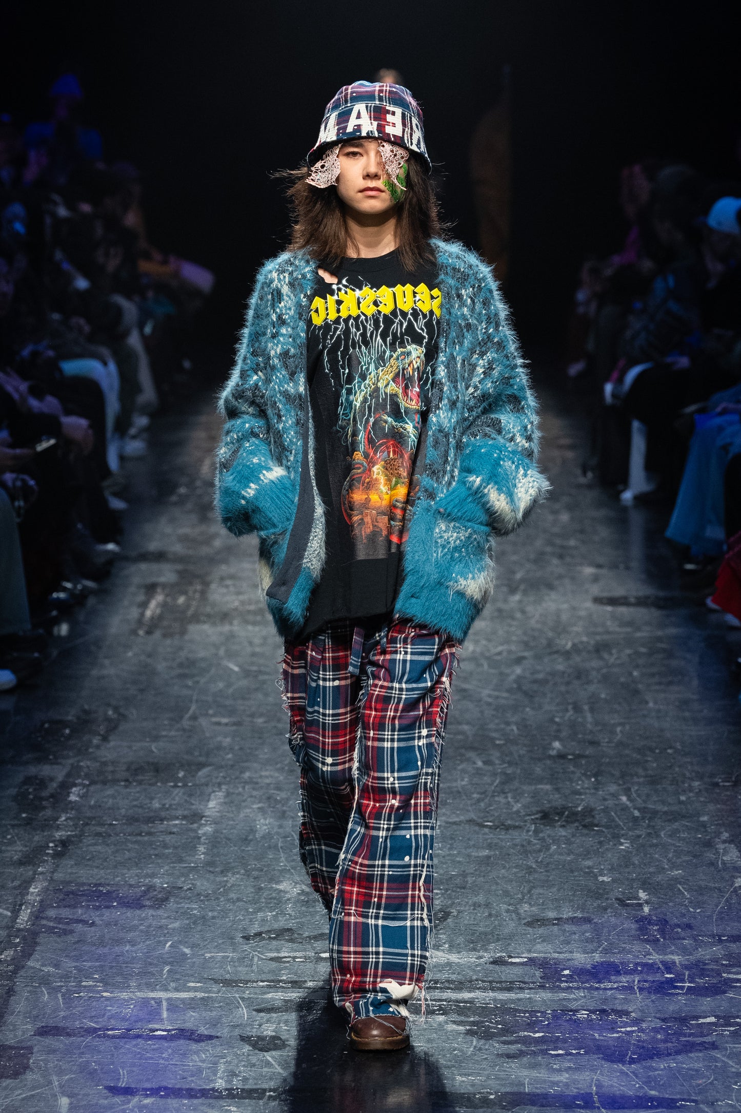 KN-SV-NYA-1002 / Fading Leopard Knit Cardigan