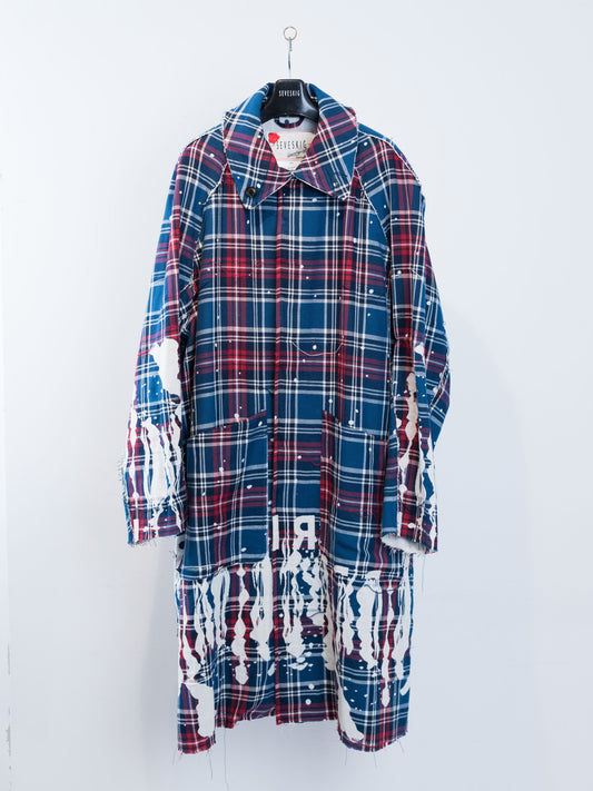 CO-SV-NYA-1002 / Melting Plaid Duster Coat