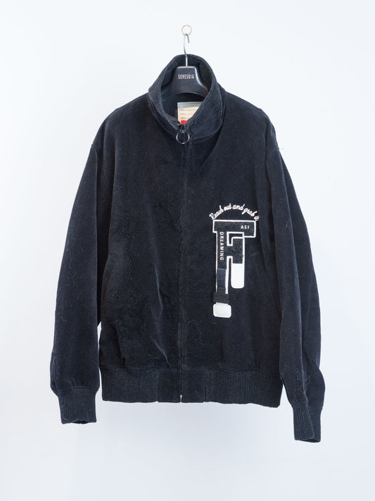 JK-SV-NYA-1003 / Flocked Velvet Track Jacket