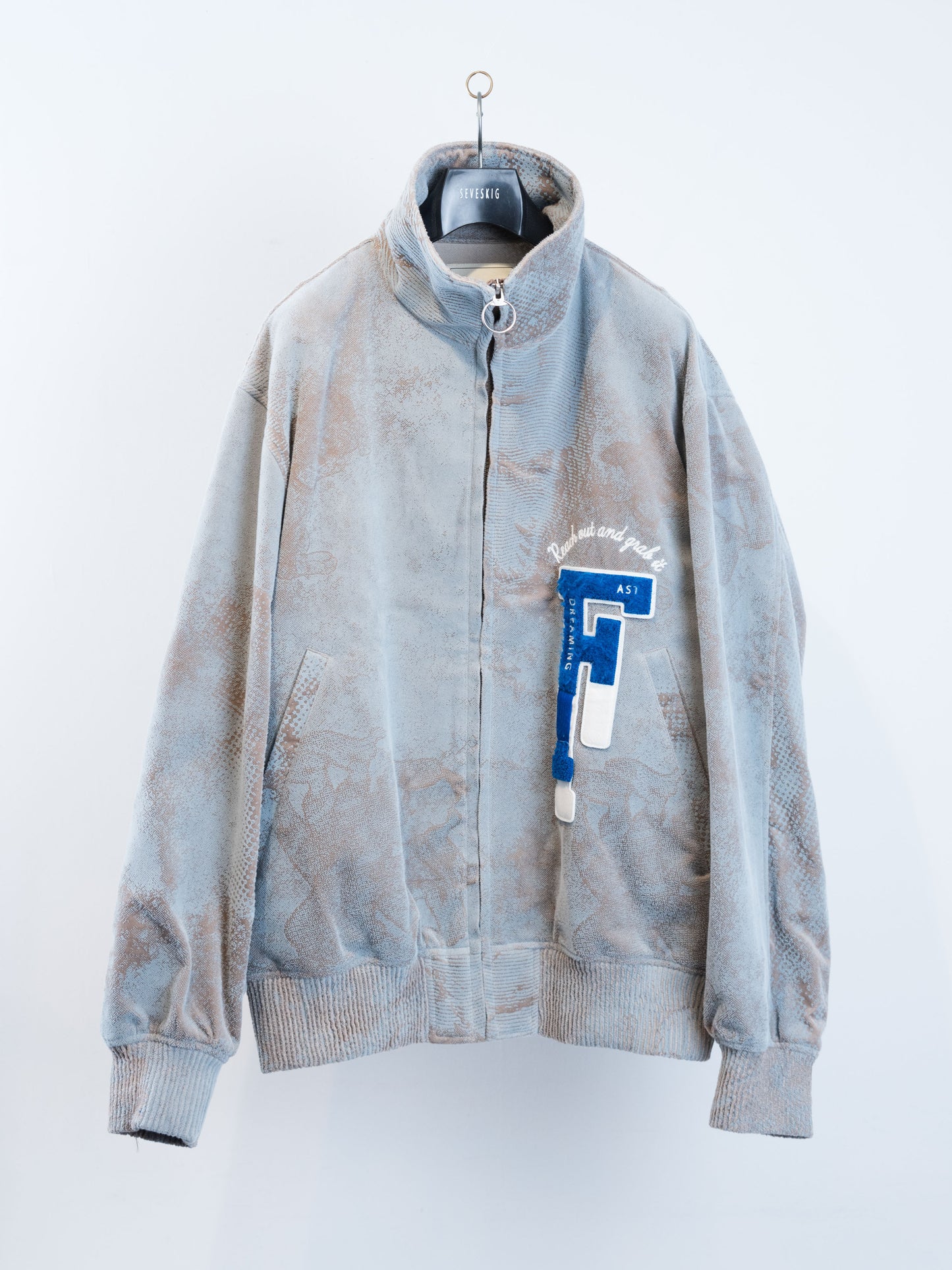 JK-SV-NYA-1003/Flocked Velvet Track Jacket