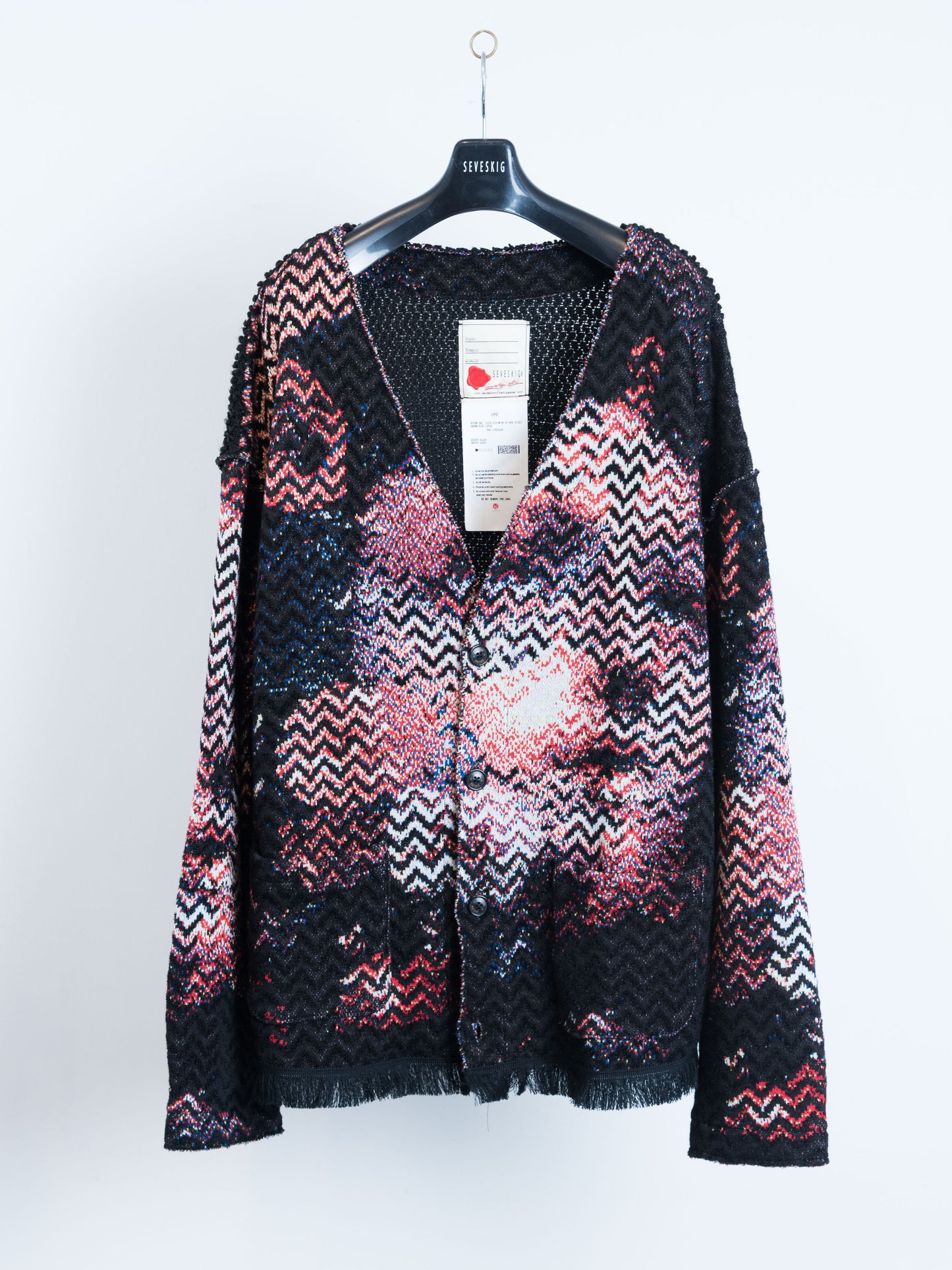 KN-SV-NYA-1001 / Bouclé Six-Color Jacquard Knit Cardigan/Ver,VENTY