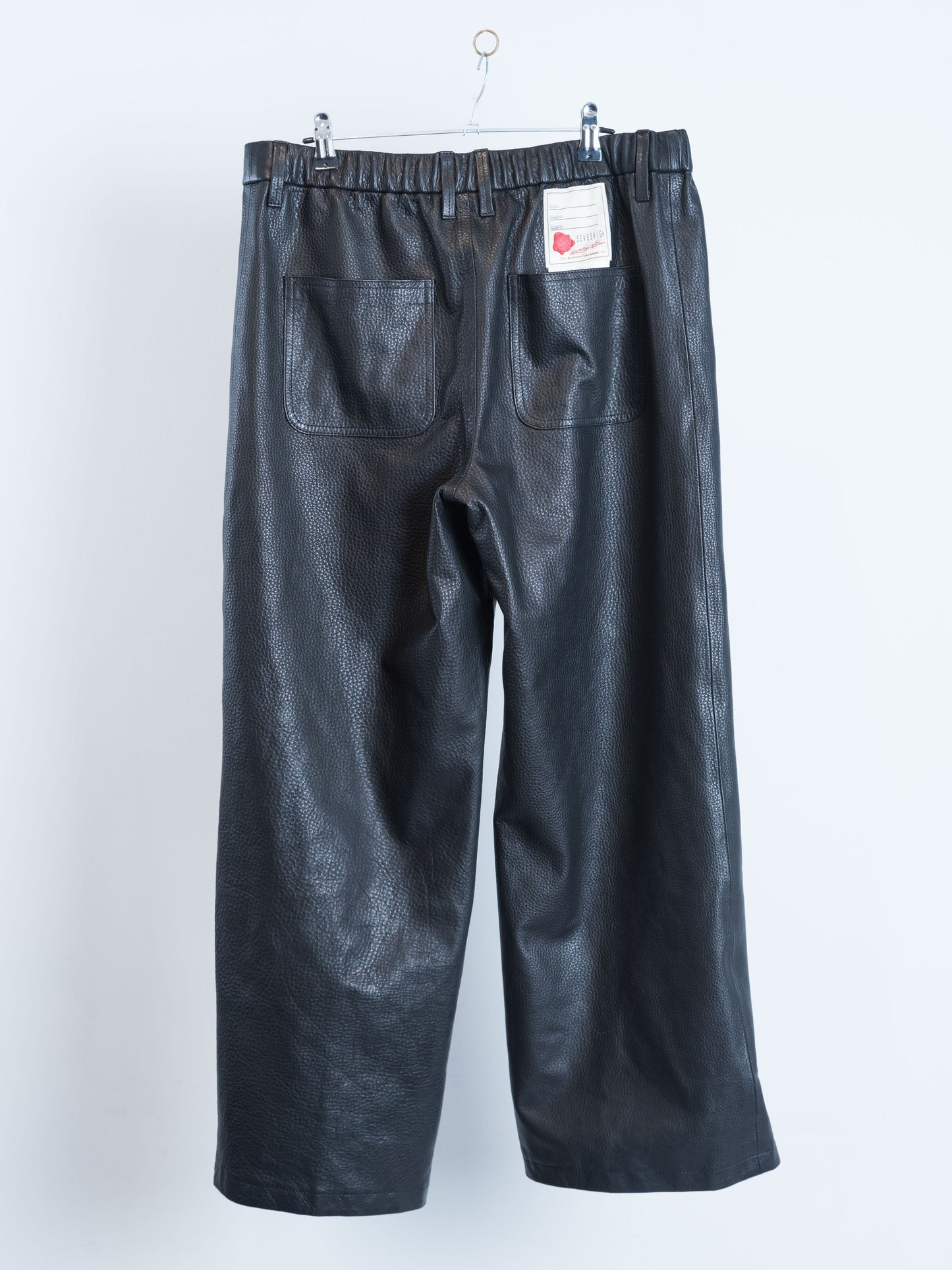 PT-SV-NYA-1001 / Japanese Cowhide Wide-Leg Track Pants