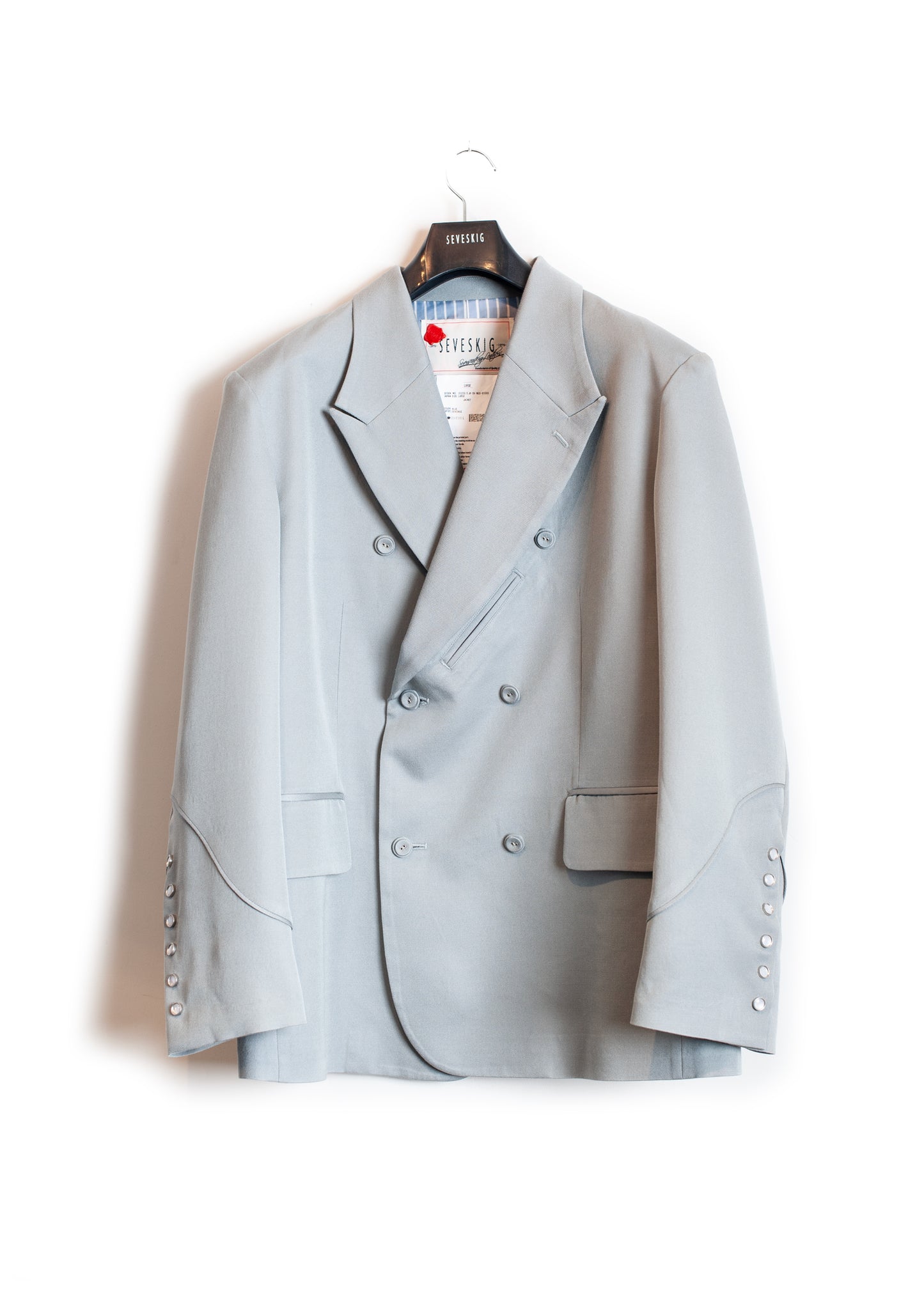 JK-SV-NGS-1003 / Wool Silk Double-Breasted Jacket
