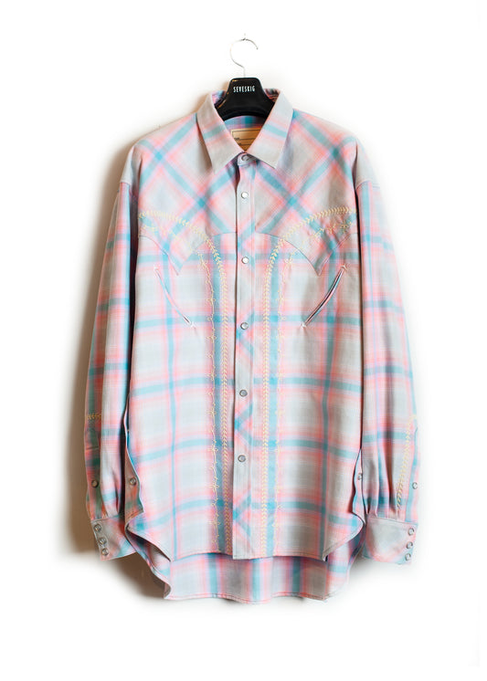 SH-SV-NGS-1003 / Ombre Check Western Shirt