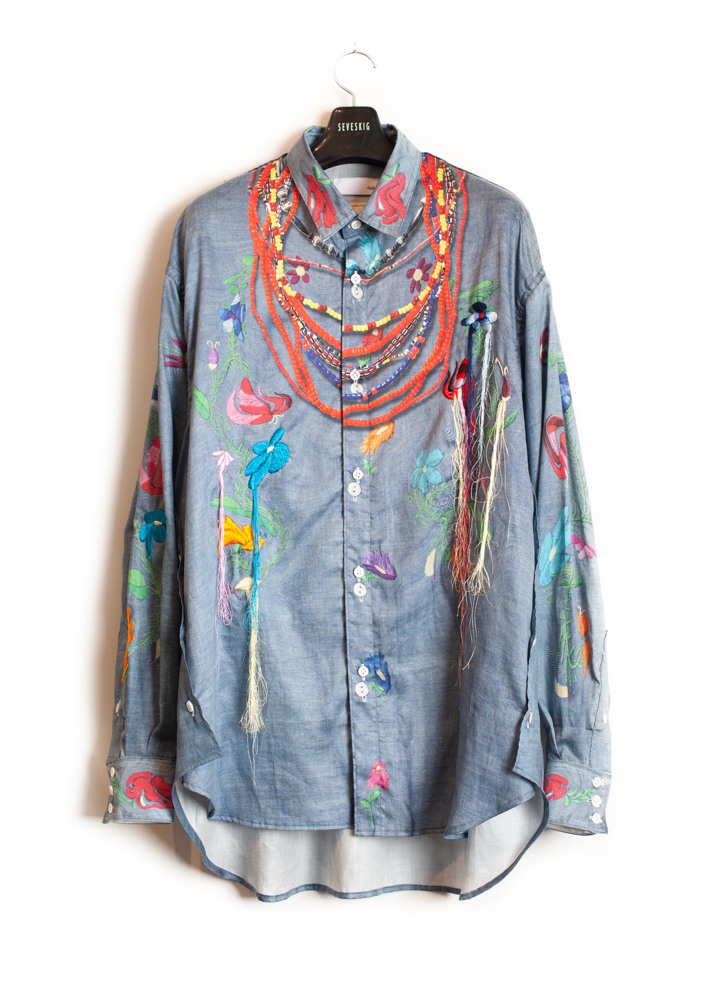 SH-SV-NGS-1009 / Floral Embroidery Chambray Shirt Ver, TOLQ