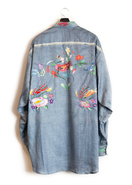 SH-SV-NGS-1009 / Floral Embroidery Chambray Shirt Ver, TOLQ