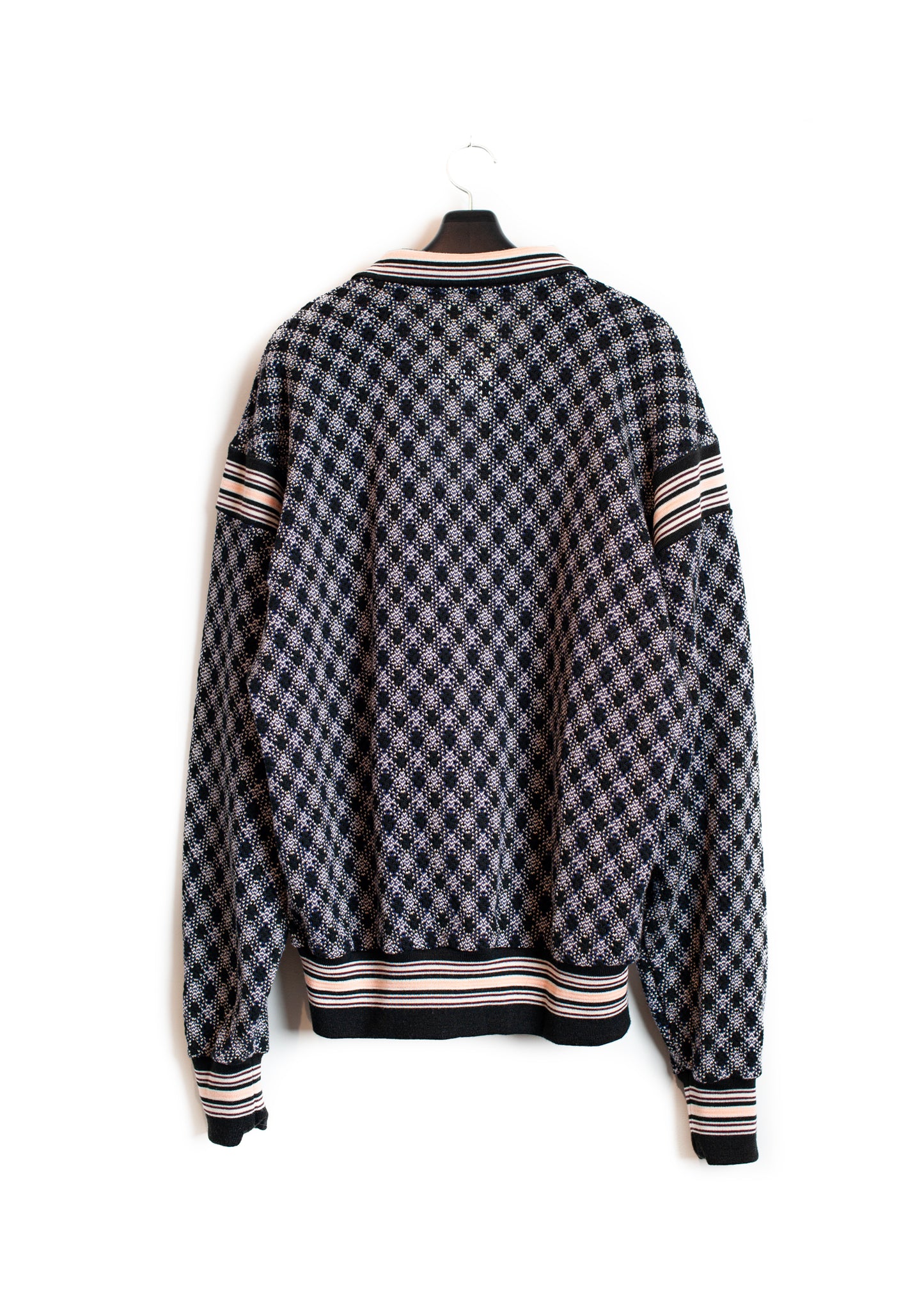 CT-SV-NGS-1004 / Argyle Mesh Emo L/SL Polo Shirt