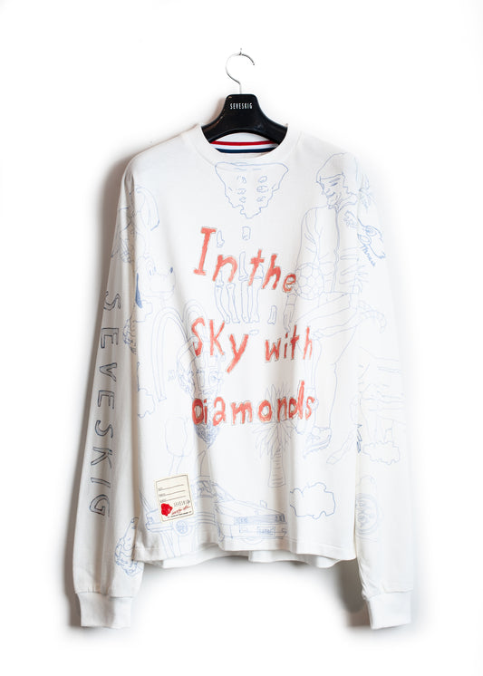 CT-SV-NGS-1003/ RIDAWO Sketch Print L/SL TEE-Shirt