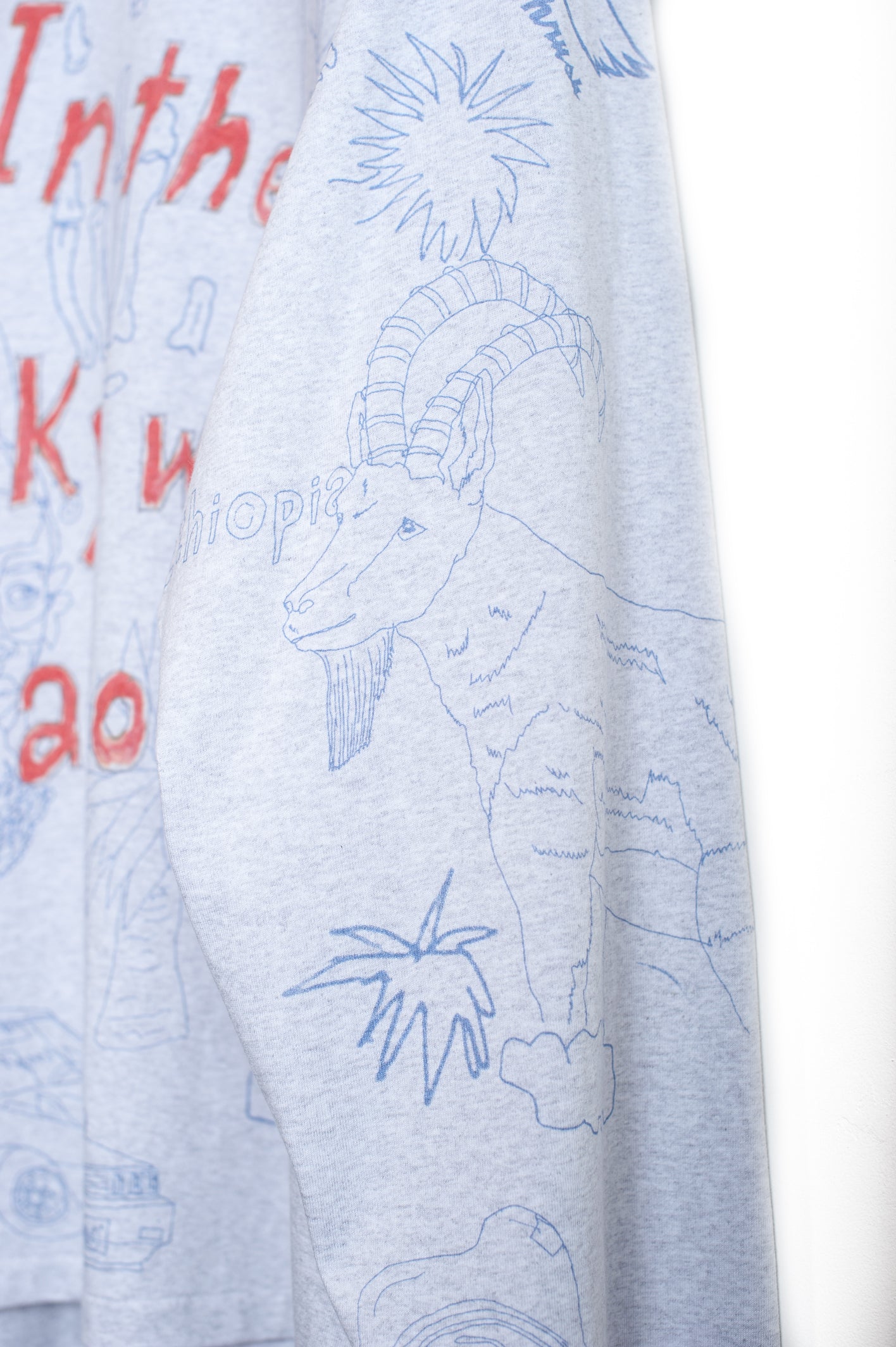 CT-SV-NGS-1003/ RIDAWO Sketch Print L/SL TEE-Shirt