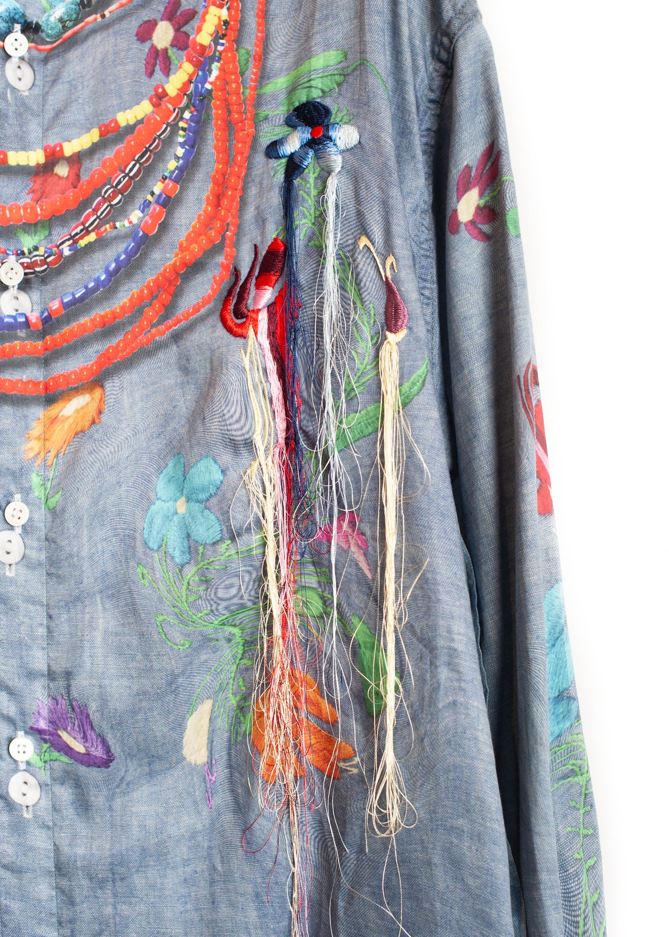 SH-SV-NGS-1009 / Floral Embroidery Chambray Shirt Ver, TOLQ