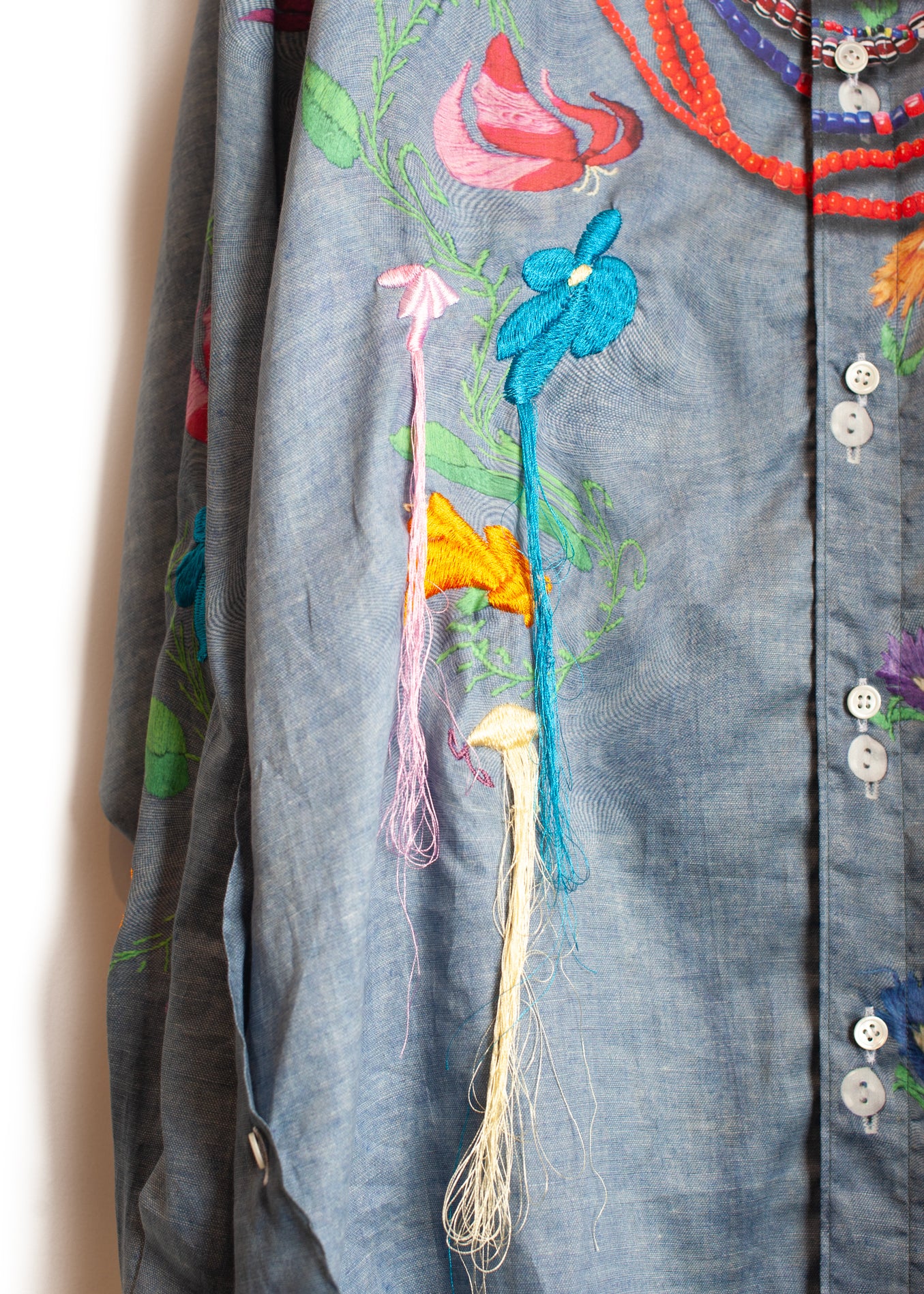 SH-SV-NGS-1009 / Floral Embroidery Chambray Shirt Ver, TOLQ