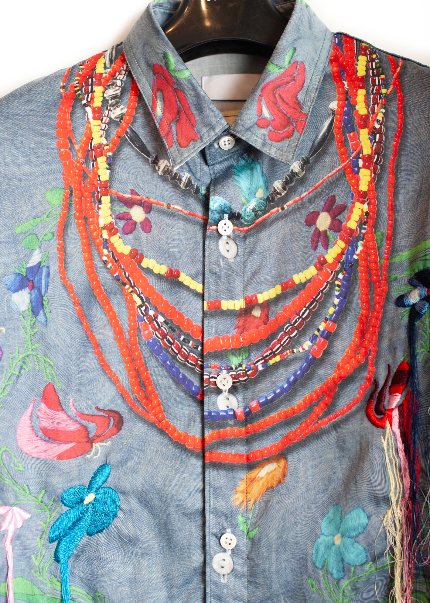 SH-SV-NGS-1009 / Floral Embroidery Chambray Shirt Ver, TOLQ