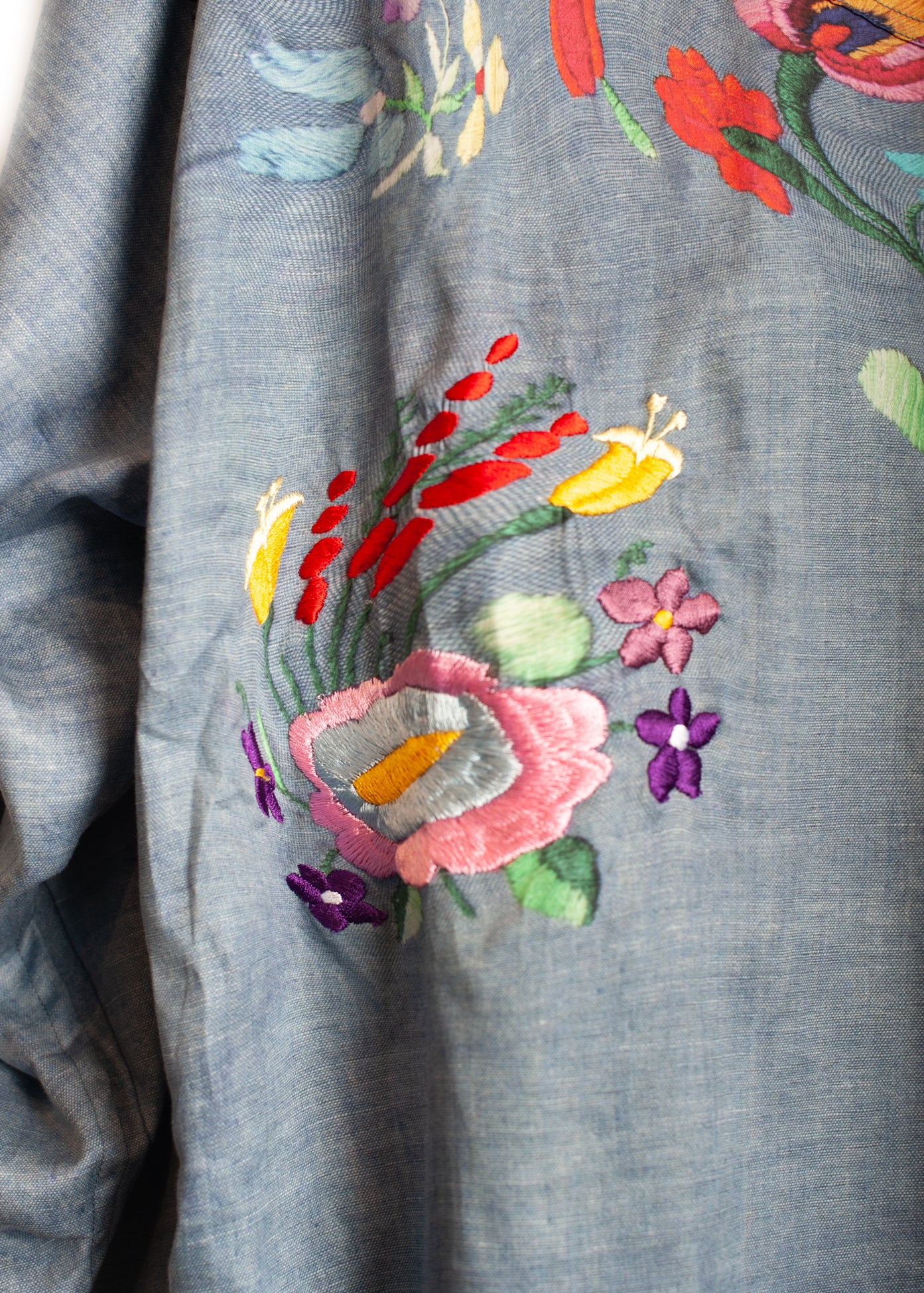SH-SV-NGS-1009 / Floral Embroidery Chambray Shirt Ver, TOLQ