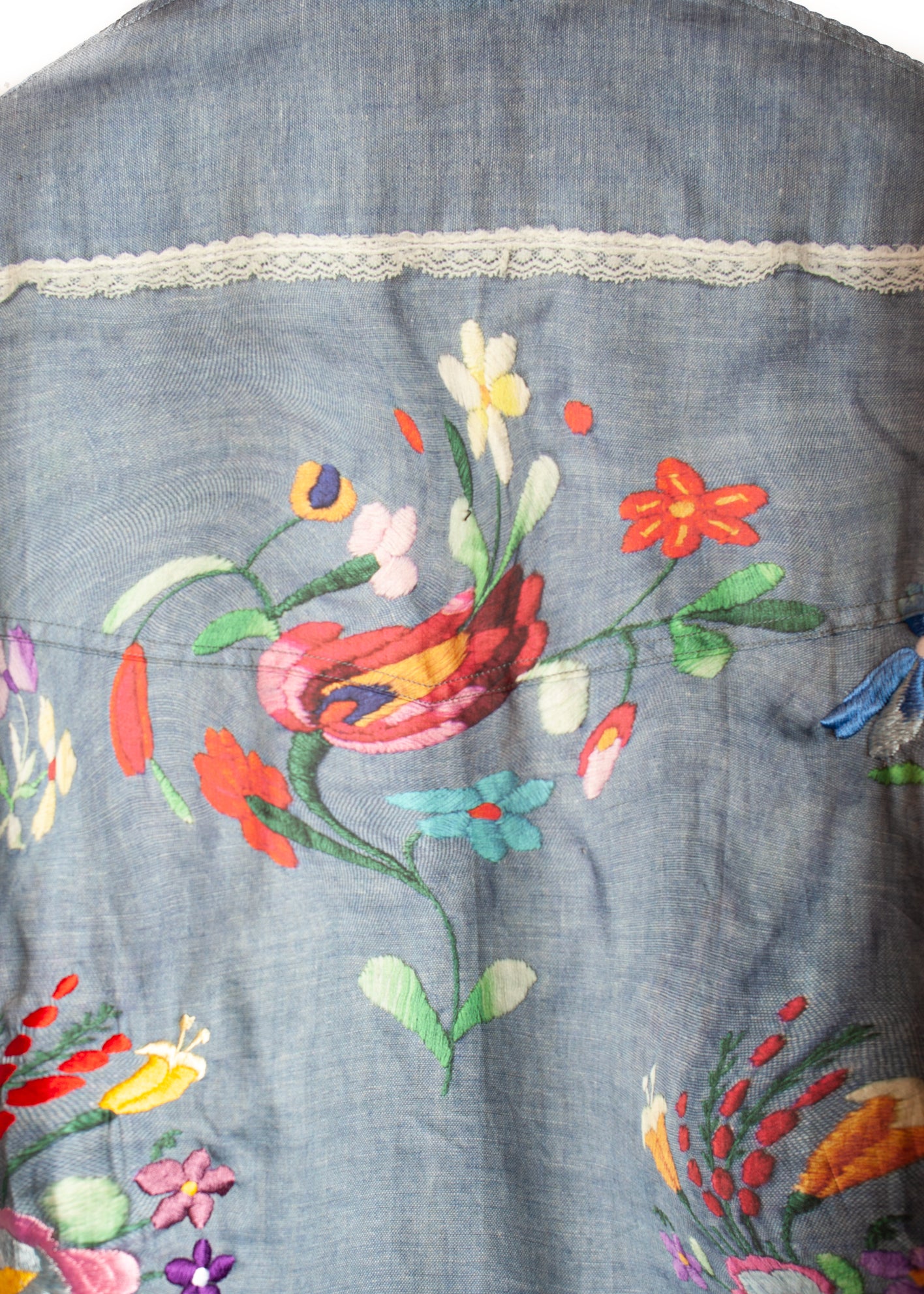 SH-SV-NGS-1009 / Floral Embroidery Chambray Shirt Ver, TOLQ