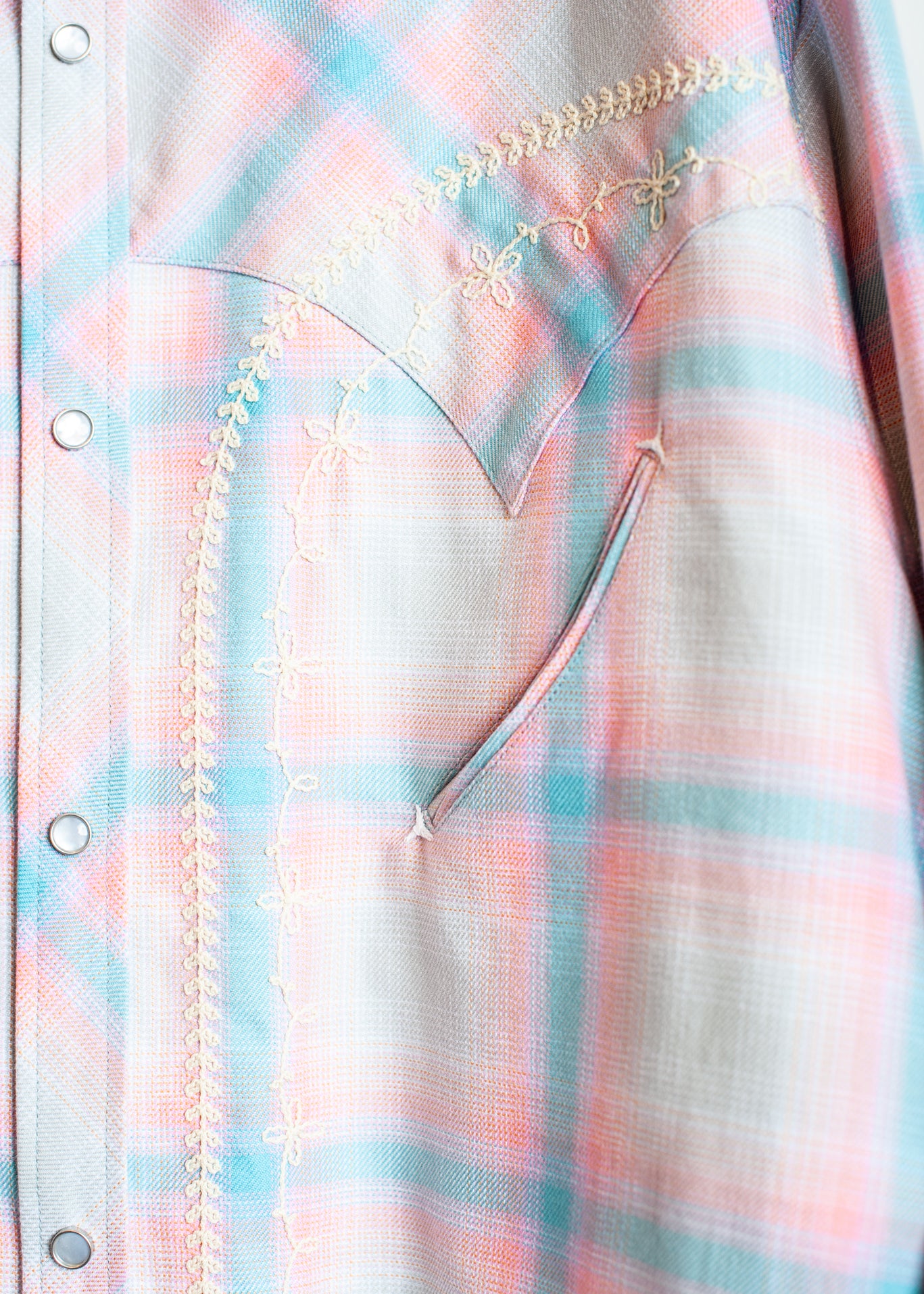 SH-SV-NGS-1003/Ombre Check Western Shirt