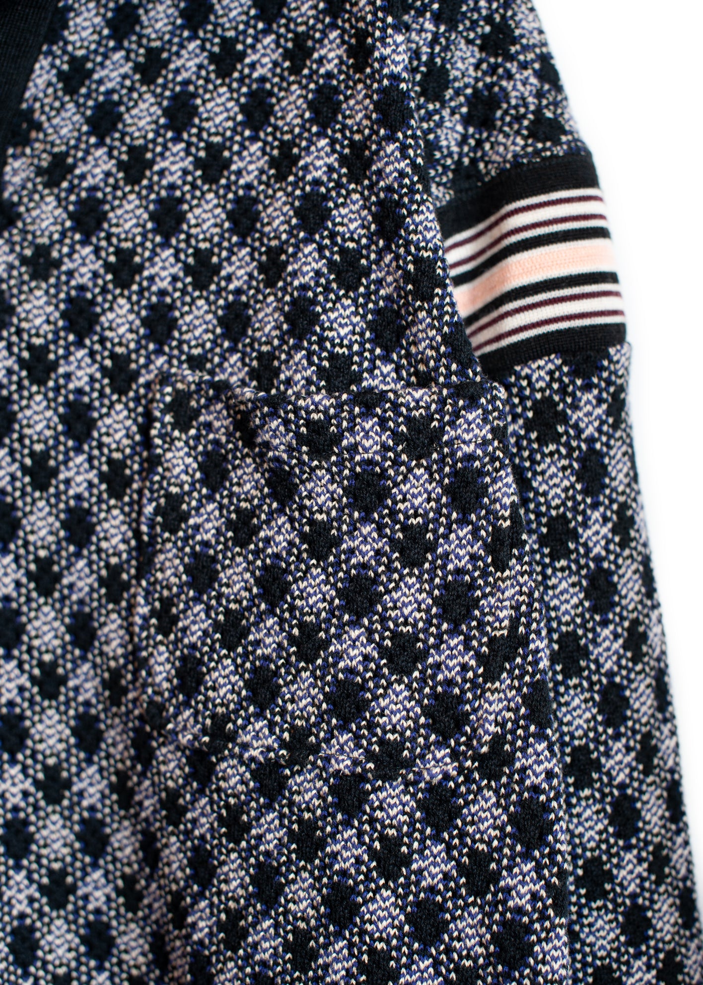 CT-SV-NGS-1004 / Argyle Mesh Emo L/SL Polo Shirt