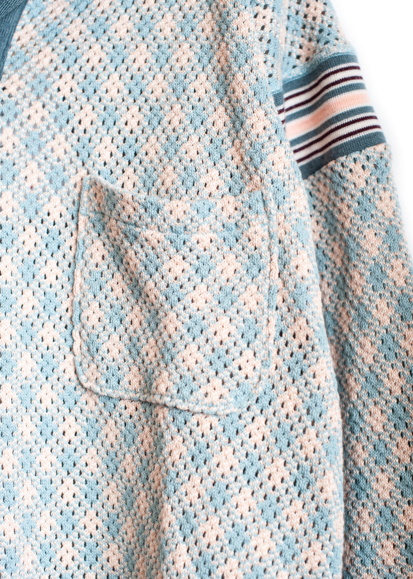 CT-SV-NGS-1004 / Argyle Mesh Emo L/SL Polo Shirt