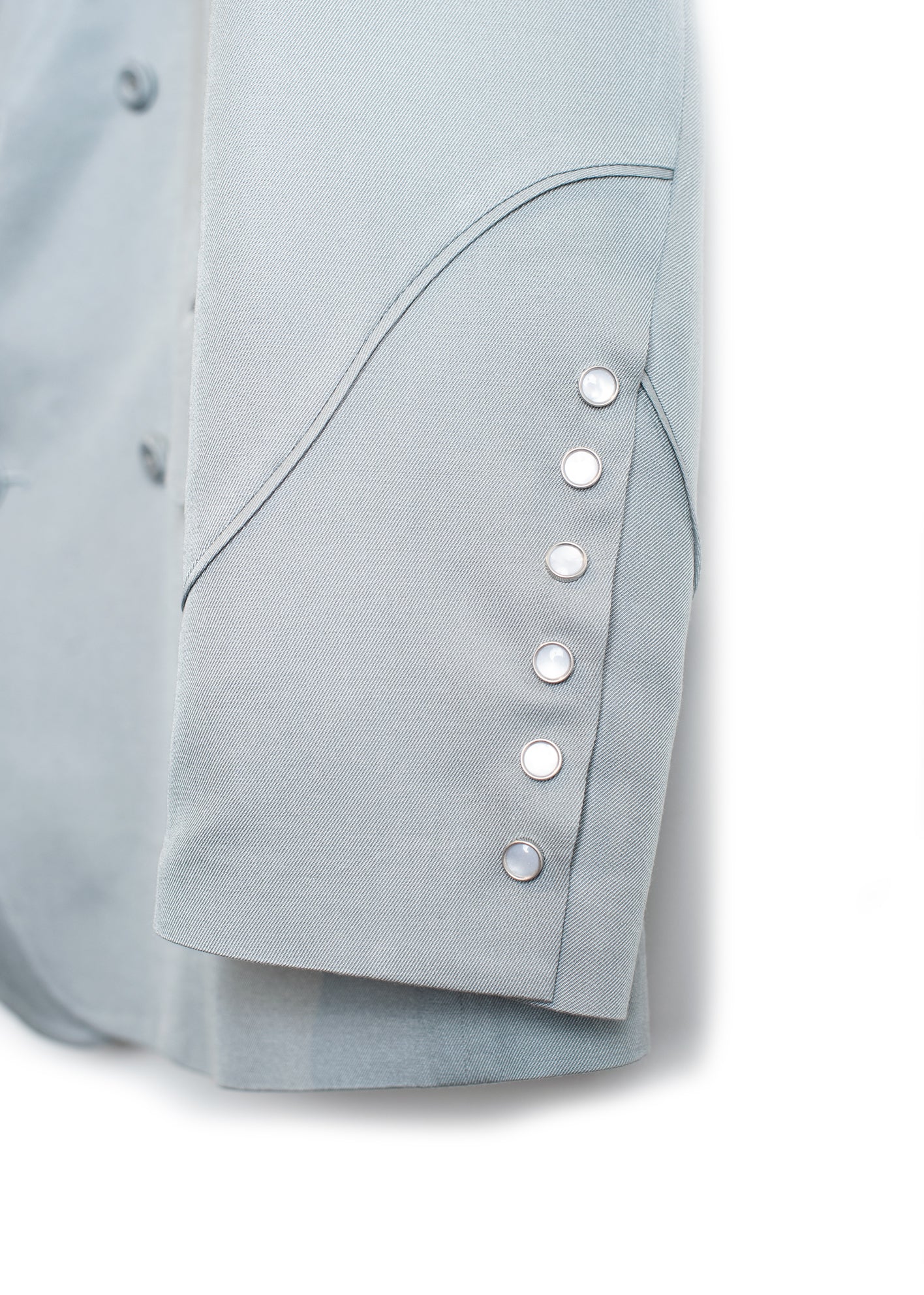 JK-SV-NGS-1003 / Wool Silk Double-Breasted Jacket