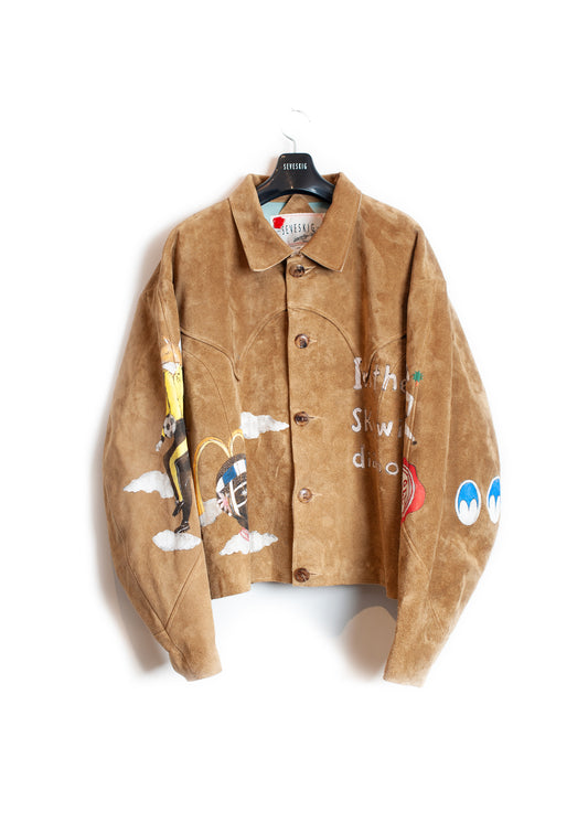 LT-SV-NGS-1003 / Hand Painting East Leather Jacket Ver,Ridawo