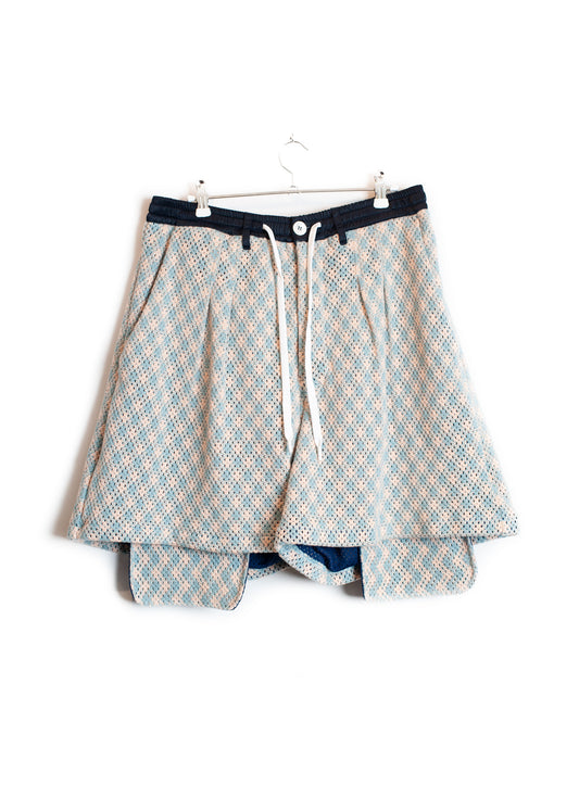 PT-SV-NGS-1012 / Argyle Mesh Wide Shorts