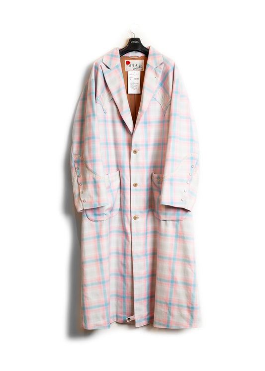 CO-SV-NGS-1001/Western Ombre Check laboratory coat