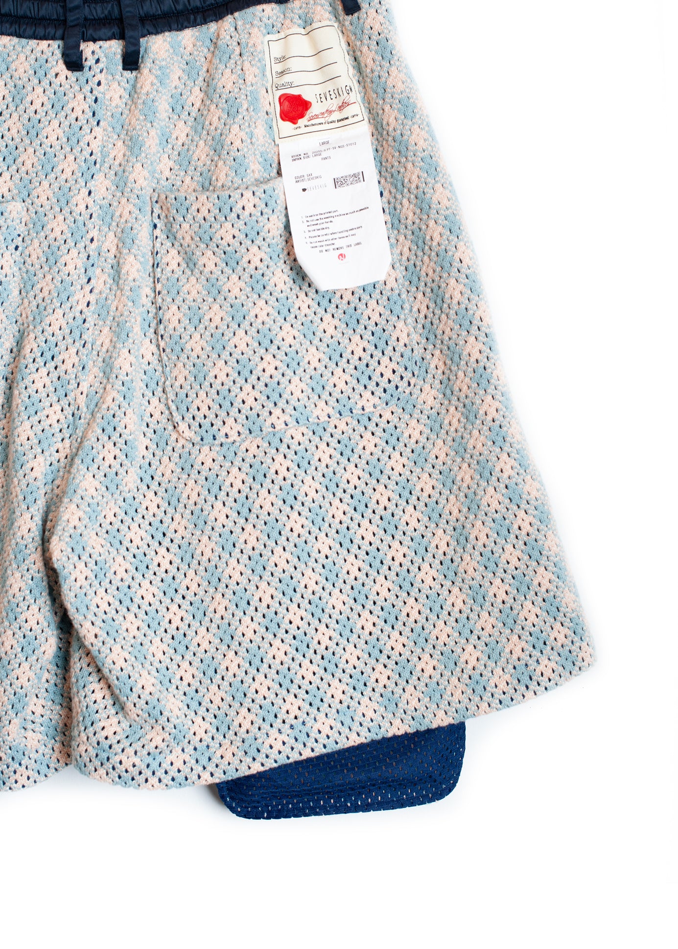 PT-SV-NGS-1012 / Argyle Mesh Wide Shorts