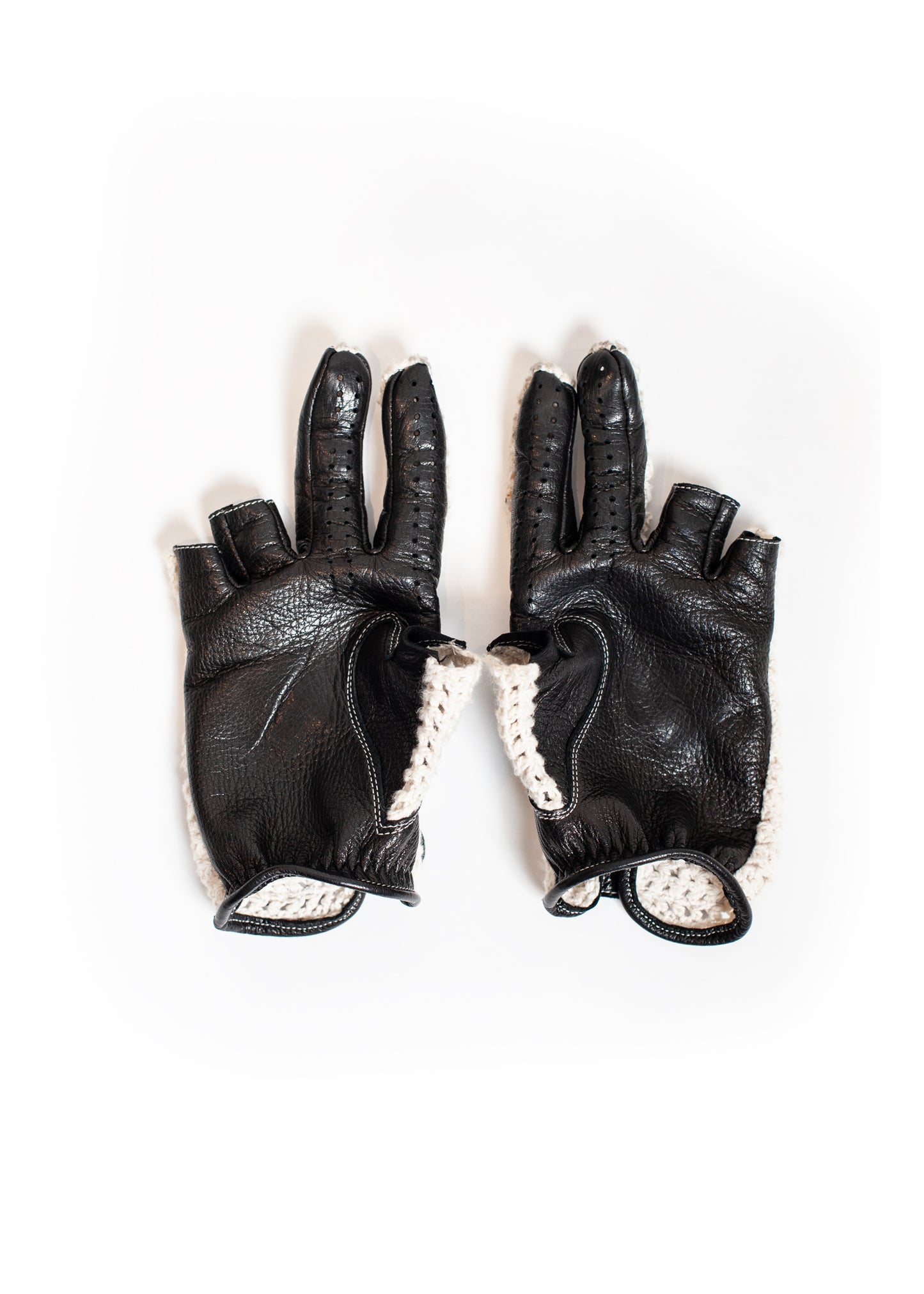 AC-SV-NGS-1005 / Ezo Deer Leather Knit Summer Mesh Gloves
