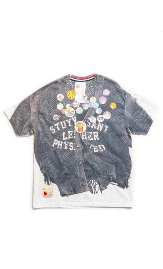 CT-SV-GRS-1001 / Dropout Mesh Cardigan in 2056
