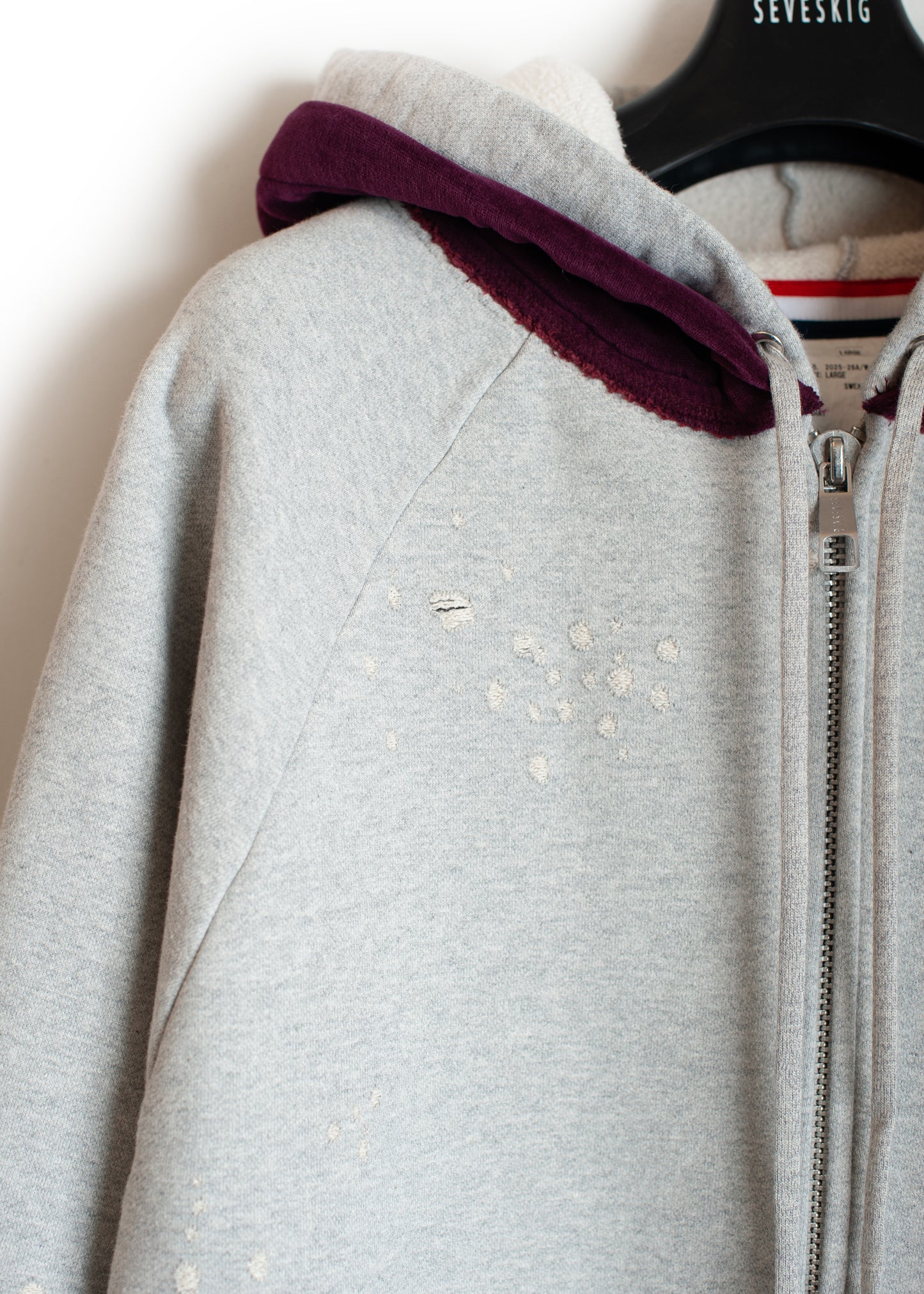 SW-SV-NGA-1003 / Velour Layered Zip up Hoodie