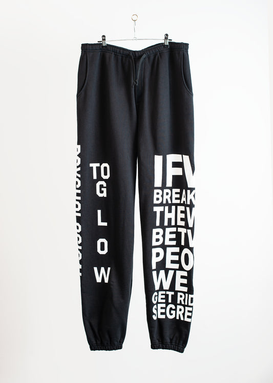 SW-SV-NYS-1002 / Typographic Graffiti Divided Sweat Trousers