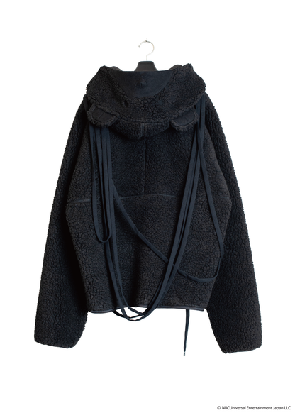 SW-SV-NRA-1004  / lain Wool Boa Pajama Zip-Up Jacket
