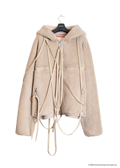 SW-SV-NRA-1004  / lain Wool Boa Pajama Zip-Up Jacket