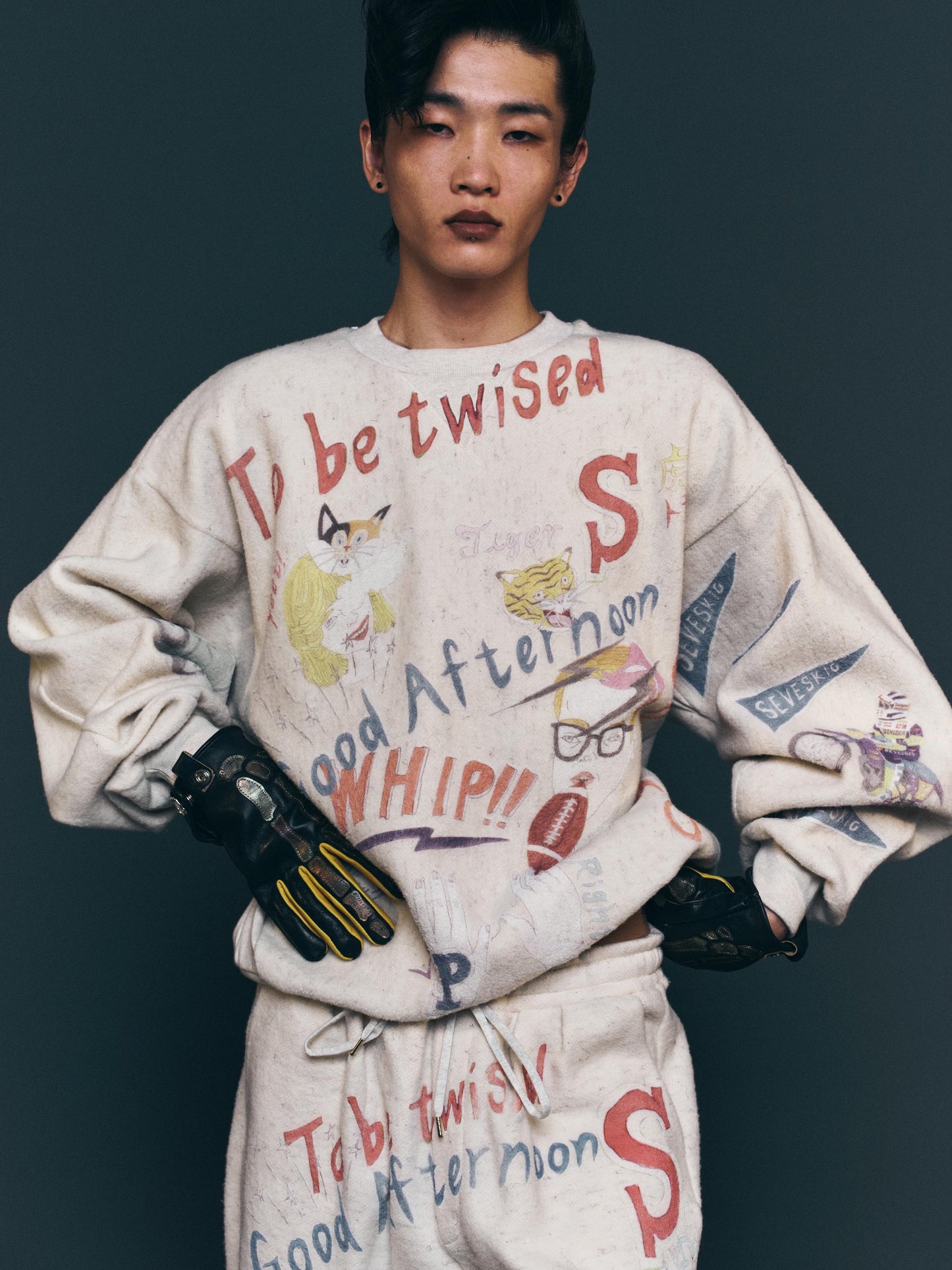 SW-SV-NGA-1007 / Graffiti Wool Sweat Shirt Ver,Ridawo