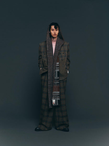 PT-SV-NGA-1007/Rustic Tweed Wide Trousers