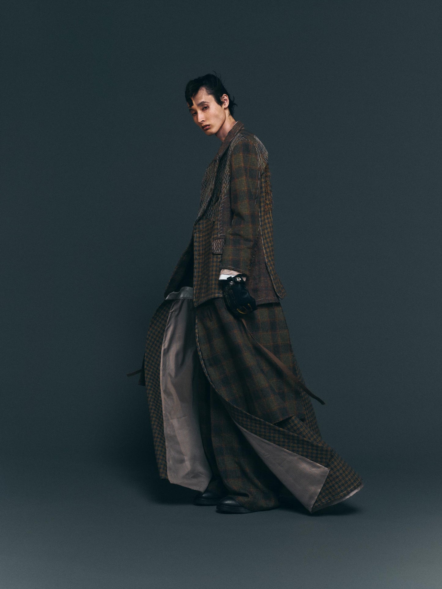 PT-SV-NGA-1007/Rustic Tweed Wide Trousers