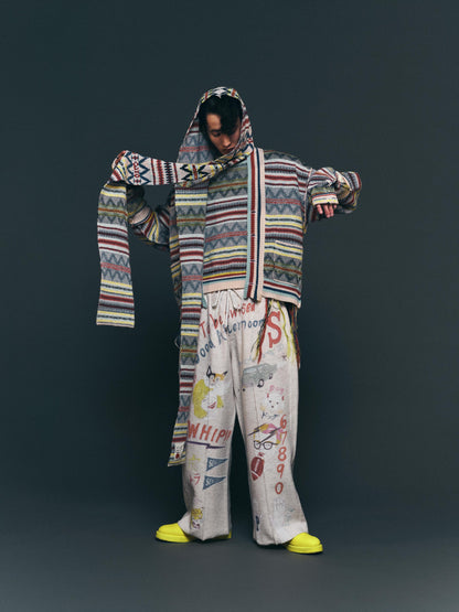 PT-SV-NGA-1012 / Graffiti Wool Sweat Pants
