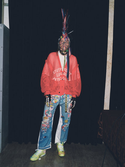 PT-SV-NRS-1001 / Vintage Badge Trompe-l'œil Denim Pants