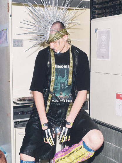 PT-SV-NRS-1011 / Track Cow Leather Shorts