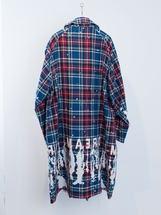 CO-SV-NYA-1002 / Melting Plaid Duster Coat