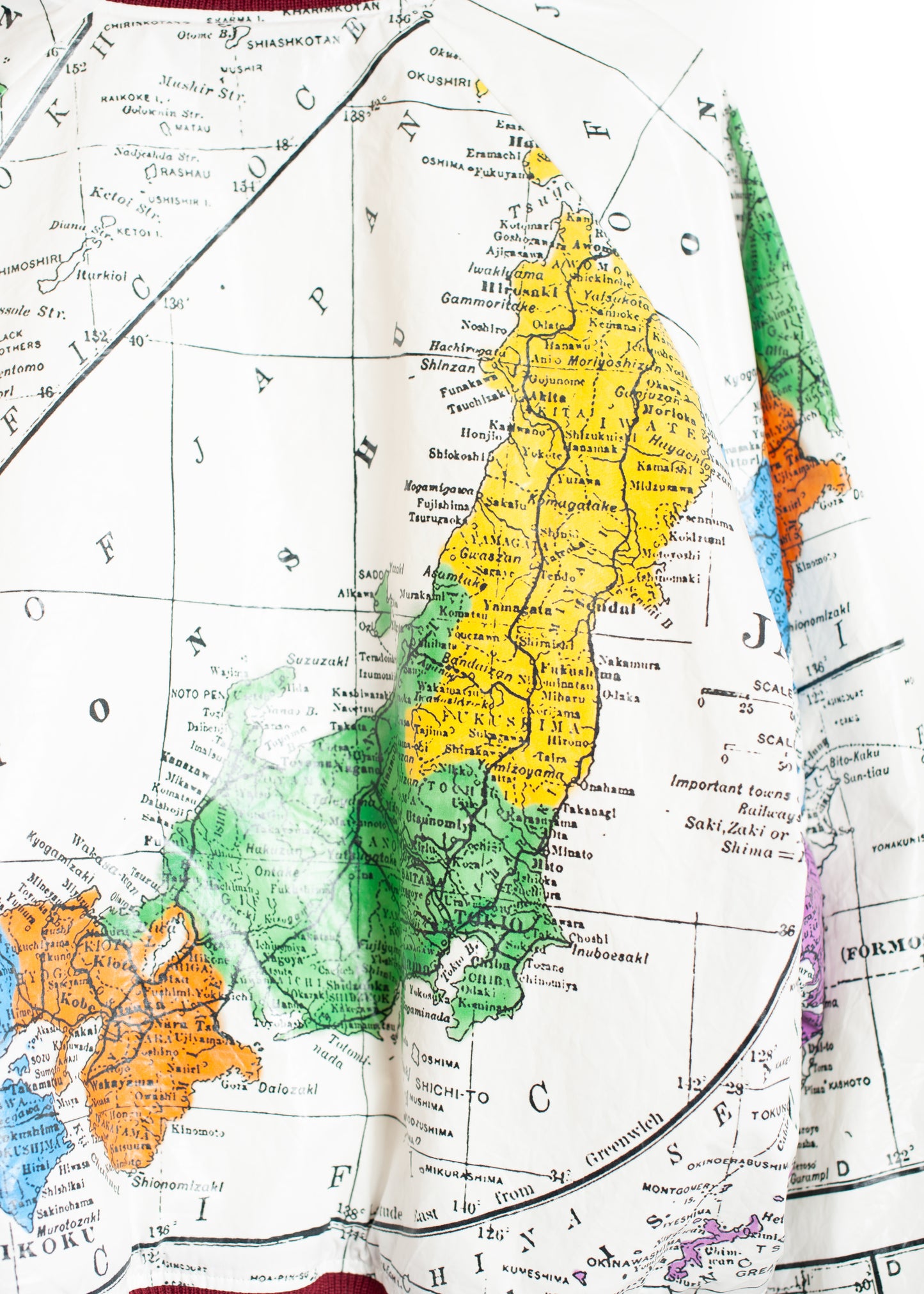 JK-SV-NGA-1004 / Faux Paper Map Jacket
