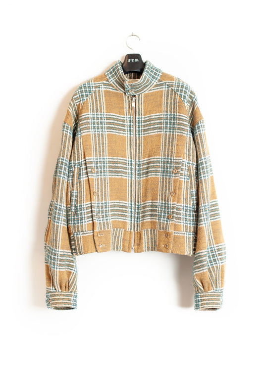JK-SV-NGA-1009 / Tweed Plaid Swing Jacket
