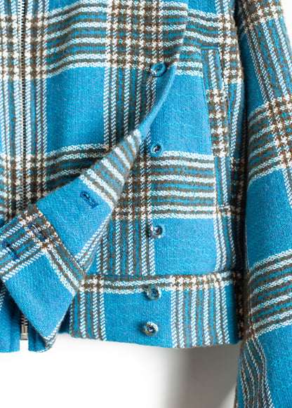 JK-SV-NGA-1009 / Tweed Plaid Swing Jacket
