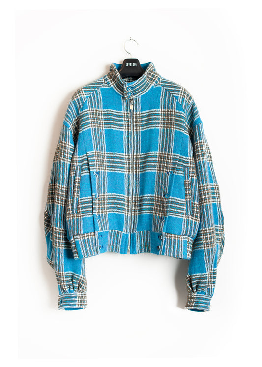 JK-SV-NGA-1009 / Tweed Plaid Swing Jacket