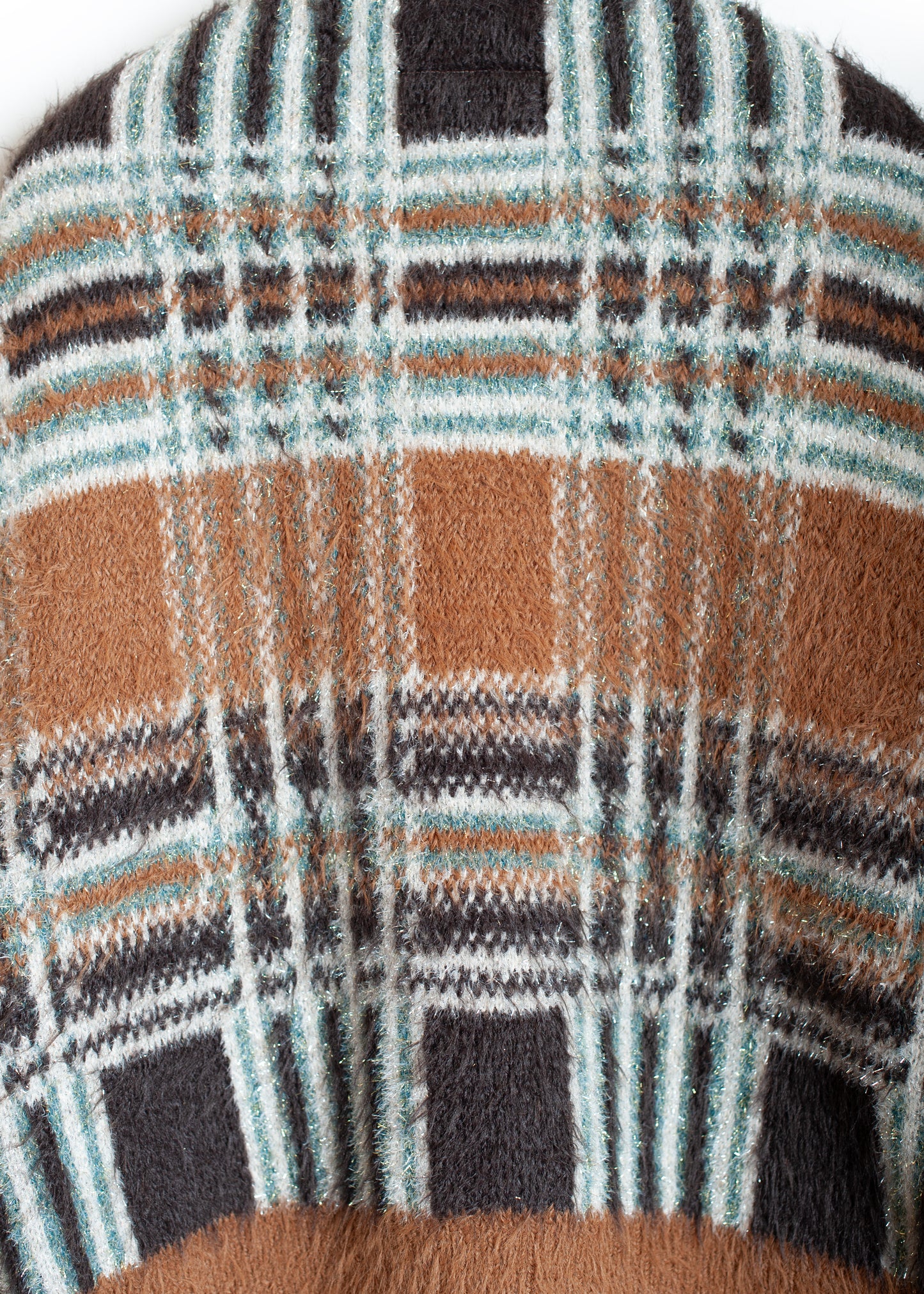 KN-SV-NGA-1001 / Lustre Check Knit Cardigan