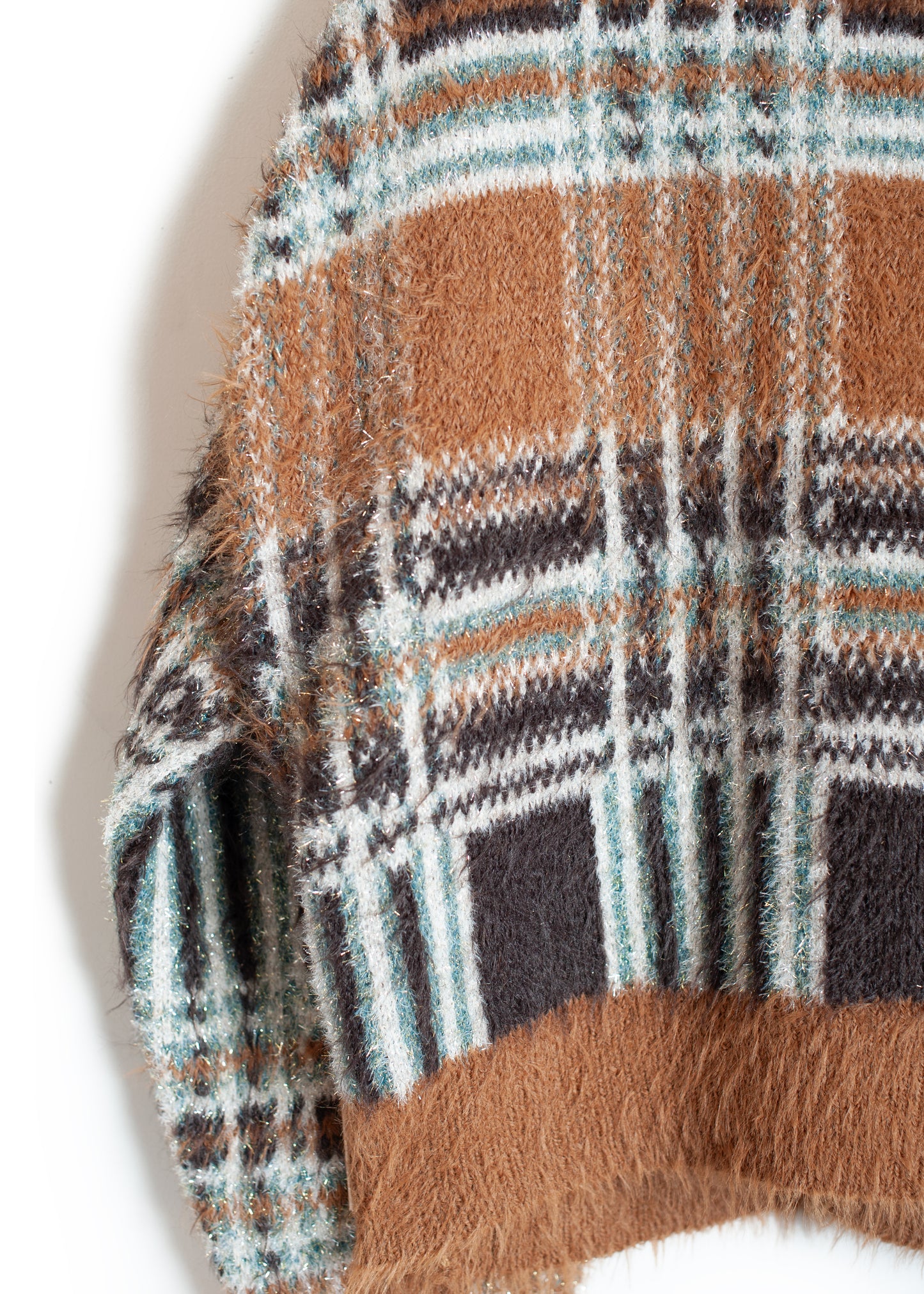 KN-SV-NGA-1001 / Lustre Check Knit Cardigan