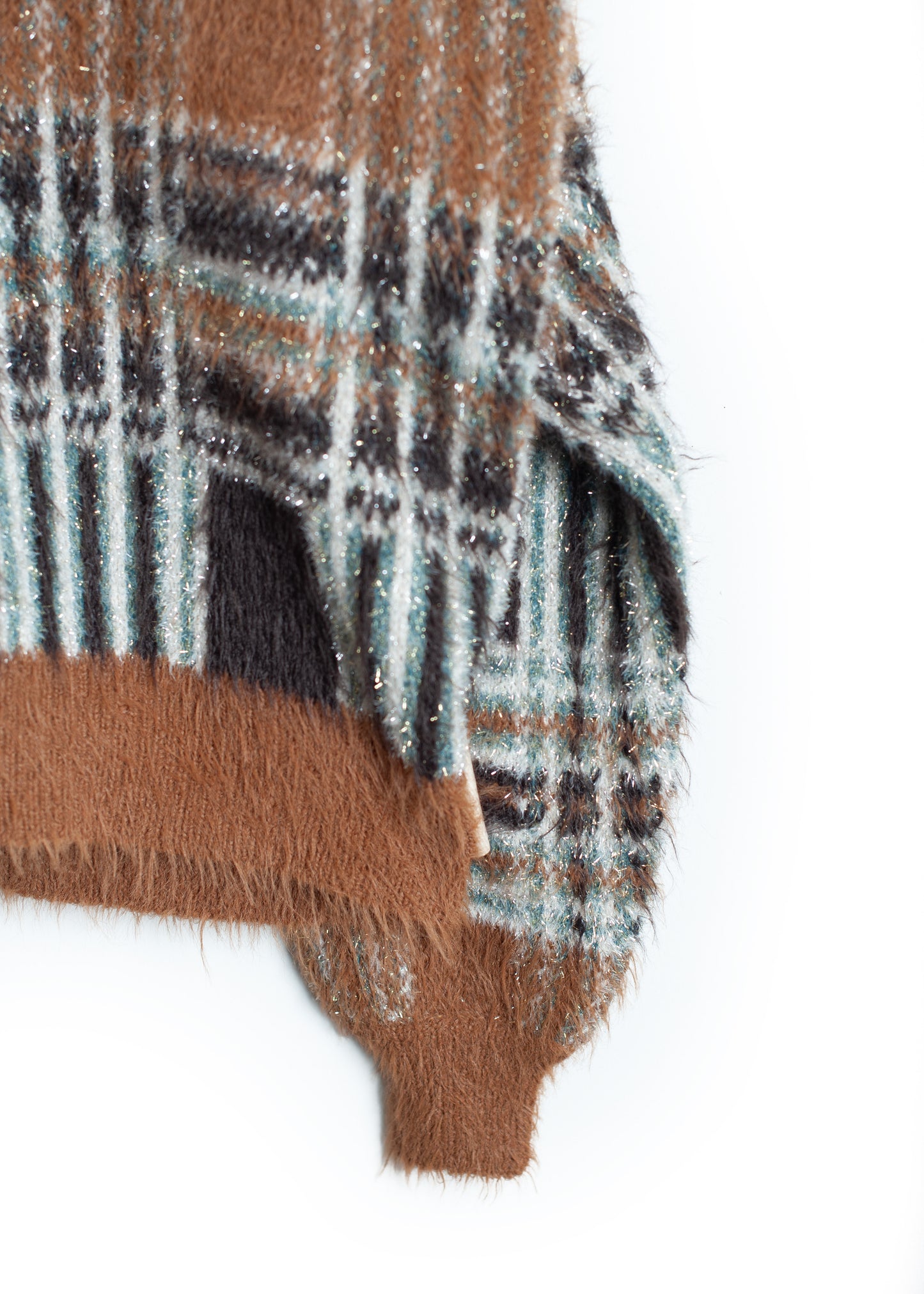 KN-SV-NGA-1001 / Lustre Check Knit Cardigan
