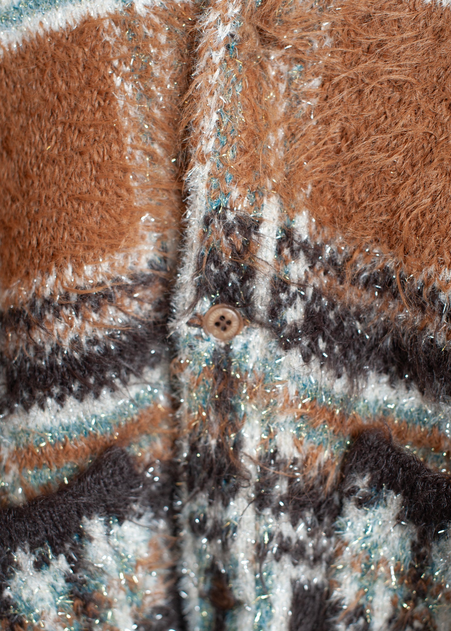 KN-SV-NGA-1001 / Lustre Check Knit Cardigan