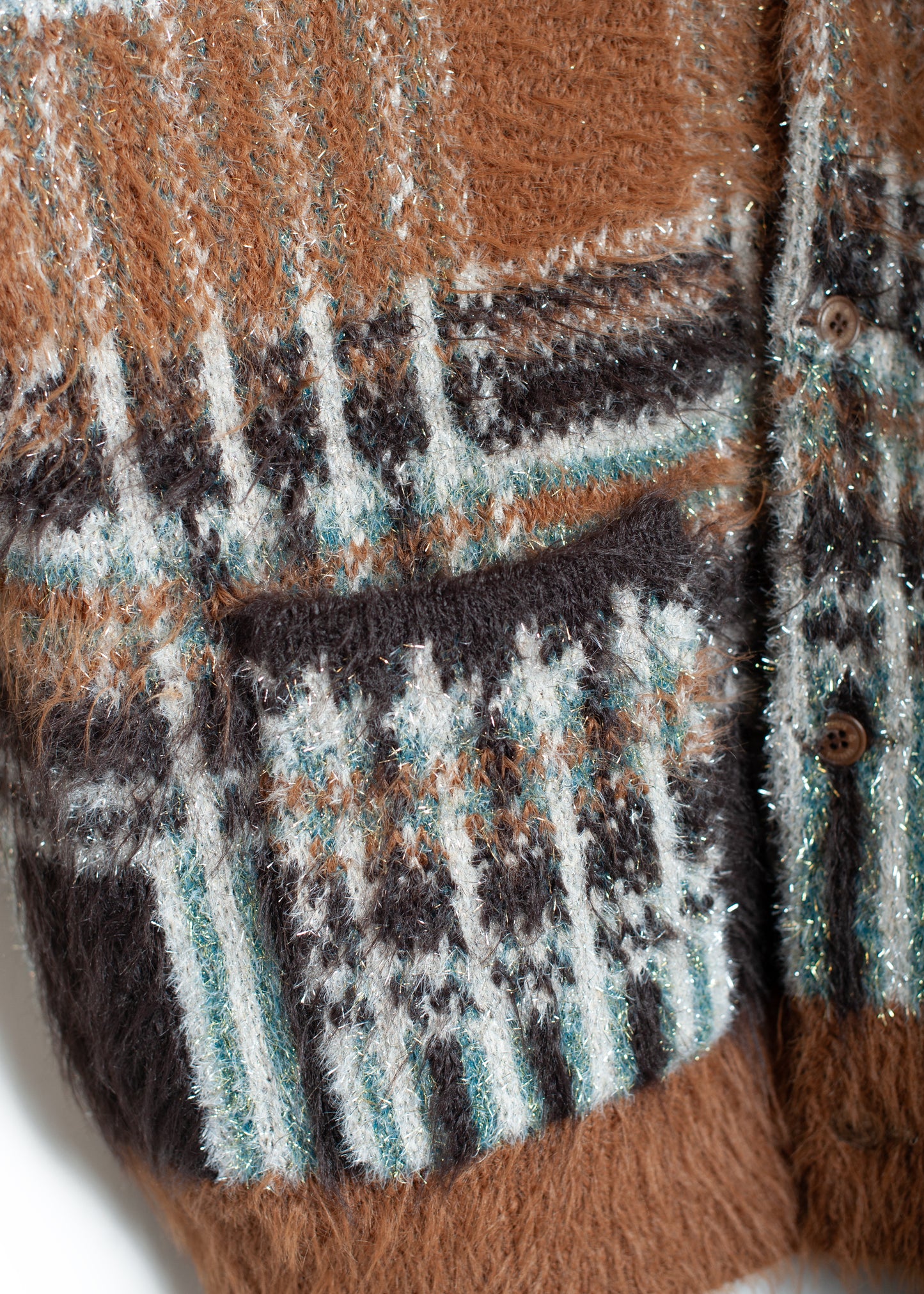 KN-SV-NGA-1001 / Lustre Check Knit Cardigan