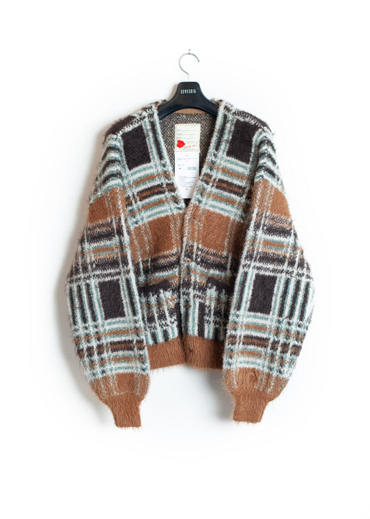 KN-SV-NGA-1001 / Lustre Check Knit Cardigan